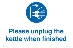 Please unplug the kettle when finished